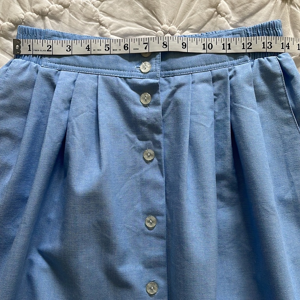 Separate Issue Vintage Button Front Light Blue Fu… - image 6